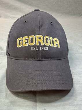 BIG Brand Georgia Est. 1788 Slate Grey Embroidered Baseball Cap
